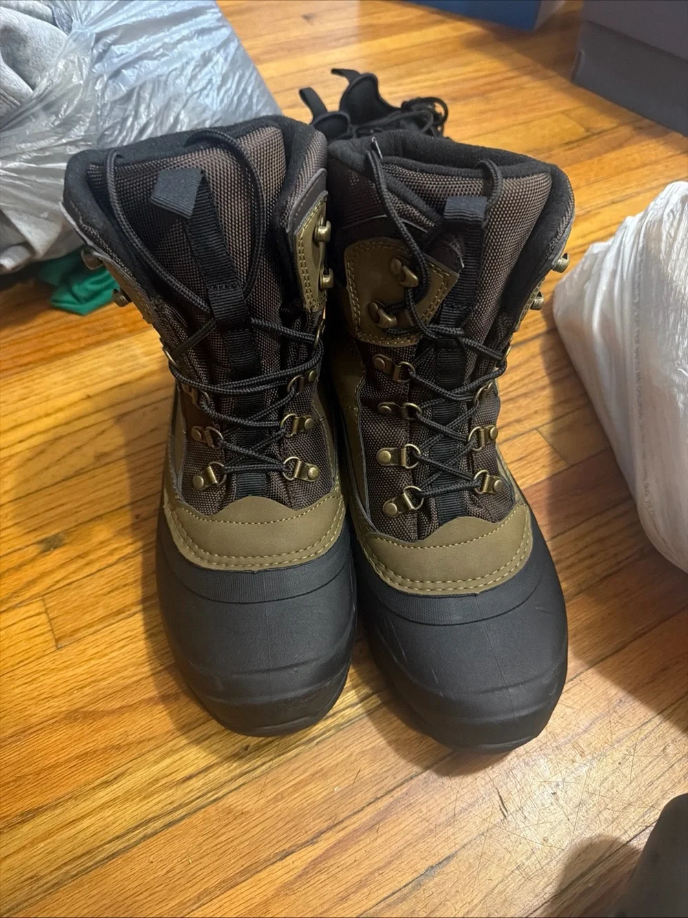 Men's Brown Insulated Lace-Up Work Boots
